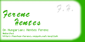 ferenc hentes business card